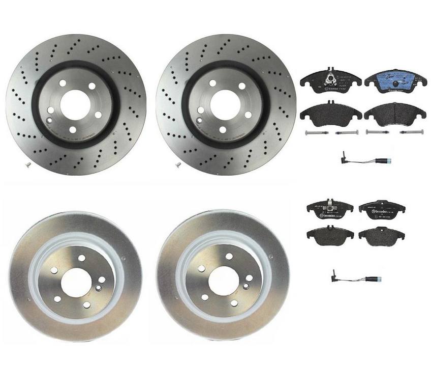 Brembo Brake Pads and Rotors Kit - Front and Rear (344mm/300mm) (Low-Met)